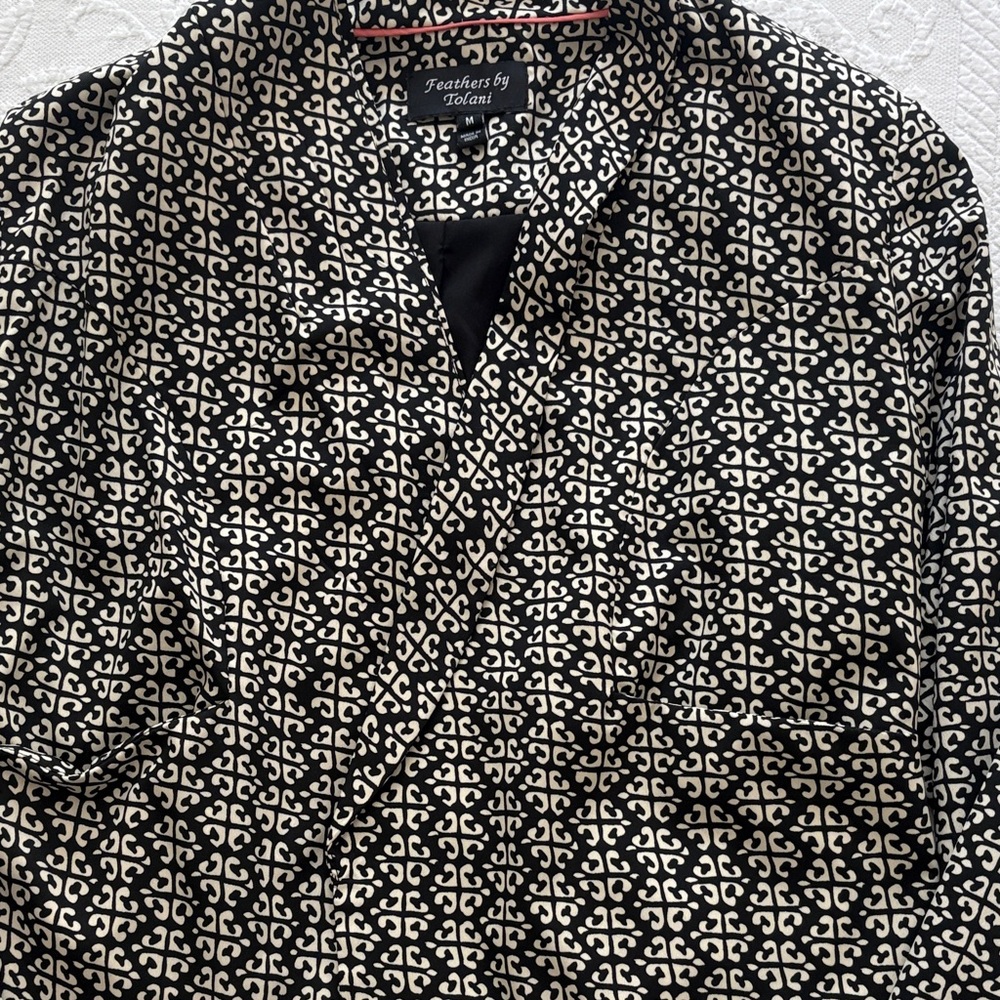 Tolani Black and Cream Patterned Women’s Jacket